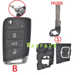 [Original pin hole] For VW Golf7 key shell with round logo place