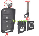 [Original pin hole] For VW Golf7 key shell with round logo place