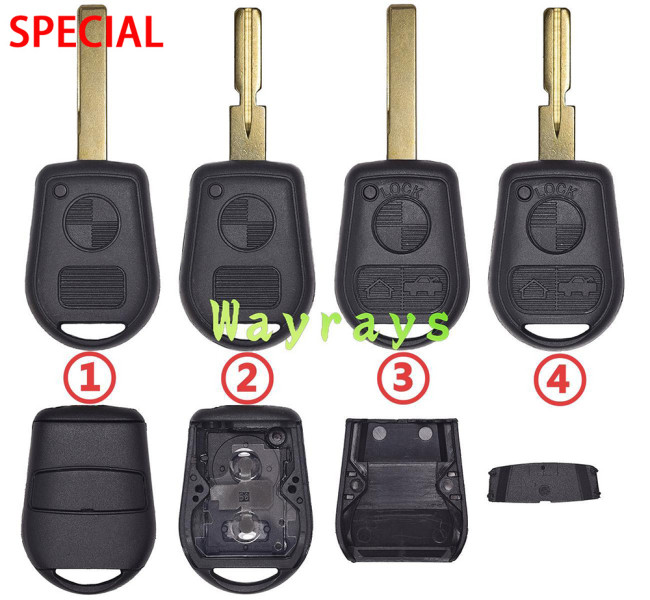 For BMW key shell with 2 track/4 track blade with OEM logo place
