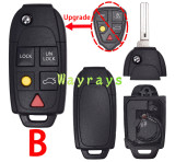 For Volvo modified upgrade key shell without logo