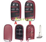 For Chrysler Jeep Fiat red key shell(Red) without logo