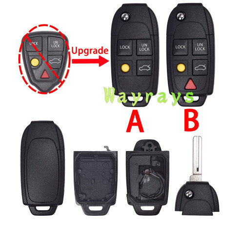 For Volvo modified upgrade key shell without logo