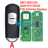 For Mazda SKE13E01/02 ID49 chip PCF7953P/HITAG Pro with FSK 434mhz keyless 2/3/4 button remote key