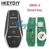 Keydiy ZB68-4 smart remote For 46.47.48.49.4A、MQB48、5Cchip types, match it to the car after generating it,its function is the same as the original smart key