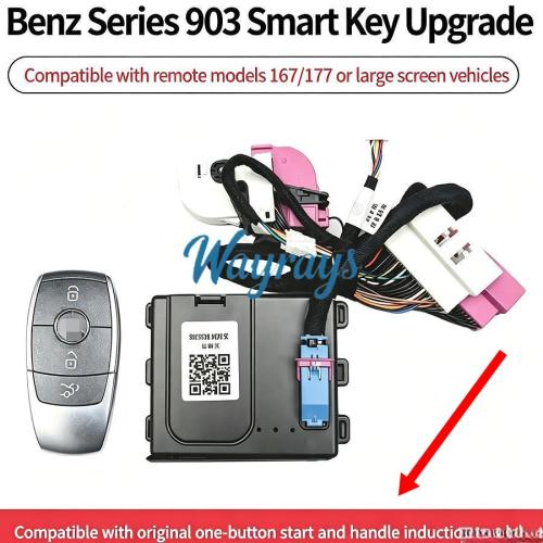 No.1 Bodyguard Terminator Series – 903 Mercedes-Benz FBS4 Adapter Box ，No casing disassembly or soldering required. For 2015–2023 Mercedes-Benz models (C, GLC, CLA, CLS, SLC, G, E, etc.) equipped with the 4th-generation anti-theft  tablet-style  key, push-button start, and door handle proximity sensing; the key's rear housing is secured by a single screw.