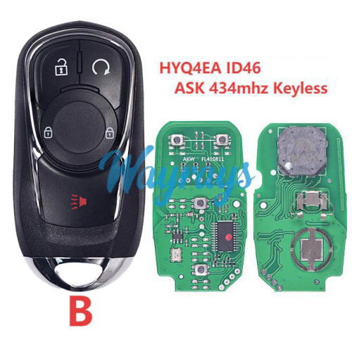 For Buick HYQ4EA ID46 chip with ASK 434mhz keyless remote key