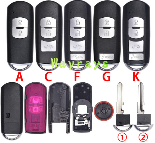 [New style]  For Mazda key shell without logo place,if you need other buttons without logo,pla ask your sales for the stock