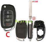 [the screw is on the back ②] For Hyundai key shell with oval logo place