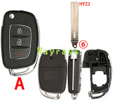 [the screw is on the back ②] For Hyundai key shell with oval logo place
