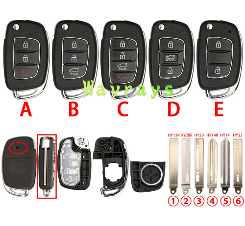 [the screw is on the back ②] For Hyundai key shell with oval logo place