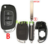 [the screw is on the back ②] For Hyundai key shell with oval logo place