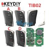 KEYDIY TIB02 Smart Key 2/3/4 Buttons,Used for Toyota 8A, 4D smart remote generation, with emergency function, supports repeated generation, and will support more remote types soon.