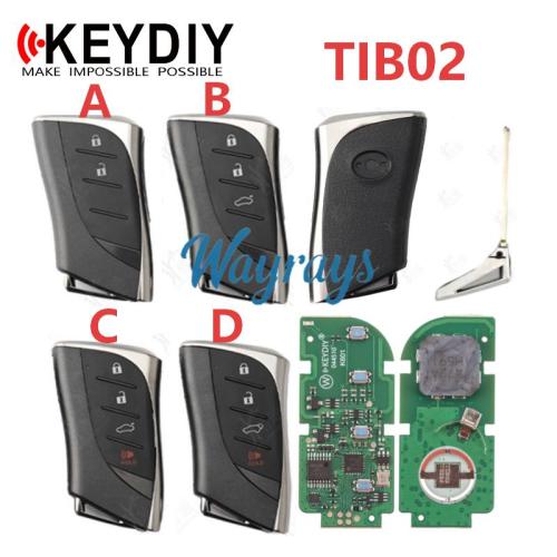 KEYDIY TIB02 Smart Key 2/3/4 Buttons,Used for Toyota 8A, 4D smart remote generation, with emergency function, supports repeated generation, and will support more remote types soon.