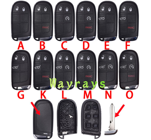 For Chrysler Jeep key shell without logo place