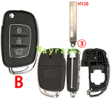 [the screw is on the back ②] For Hyundai key shell with oval logo place