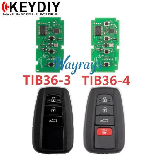 KEYDIY TIB36 Smart Key 3/4 Buttons,Used for Toyota 8A, 4D smart remote generation, with emergency function, supports repeated generation, and will support more remote types soon.