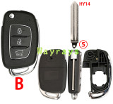 [the screw is on the back ②] For Hyundai key shell with oval logo place