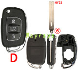 [the screw is on the back ②] For Hyundai key shell with oval logo place