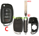 [the screw is on the back ②] For Hyundai key shell with oval logo place