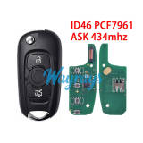 For Opel ID46 chip PCF7961 with ASK 434mhz 3 button remote key