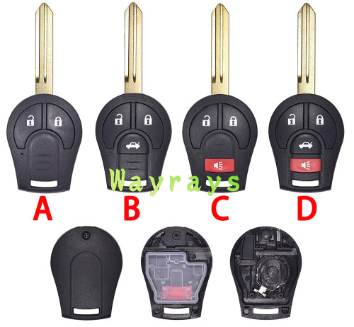 For Nissan key shell without logo