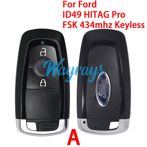 Original for Ford ID49 chip HITAG Pro with FSK 434mhz keyless 2/3 button remote key