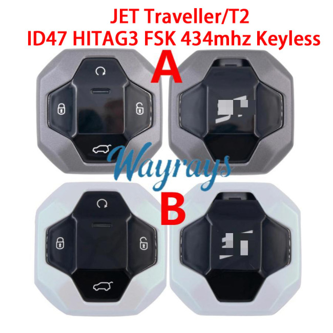 Original for Chery Jetour Traveller/T2 ID47 chip HITAG3 with FSK 434mhz keyless 4 button remote key