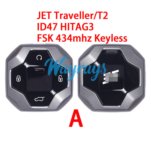 Original for Chery Jetour Traveller/T2 ID47 chip HITAG3 with FSK 434mhz keyless 4 button remote key