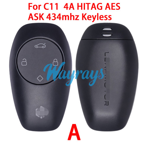 Original for Leapmotor C11 4A chip HITAG AES with ASK 434mhz keyless 4 button remote key