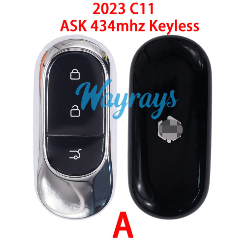 Original for Leapmotor 2023 C11 with ASK 434mhz keyless 3 button remote key，No chip