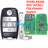 For Kia 95440-A9200 ID47 chip HITAG3 with FSK 434mhz keyless 5 button remote key