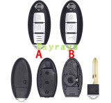 Original for Nissan S180144102 S180144104 X-Trail/Qashqai 4A chip Hitag AES with FSK 434mhz keyless 2/3 button remote key