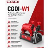 2026 CGDI W1 Compact Manual Key Cutting Machine , with 4-Sided Rotating Clamp, Built-in LED, Grinding Wheel