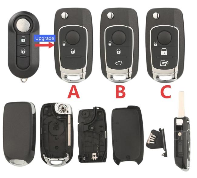 For Fiat 500 Panda modified key shell with logo place