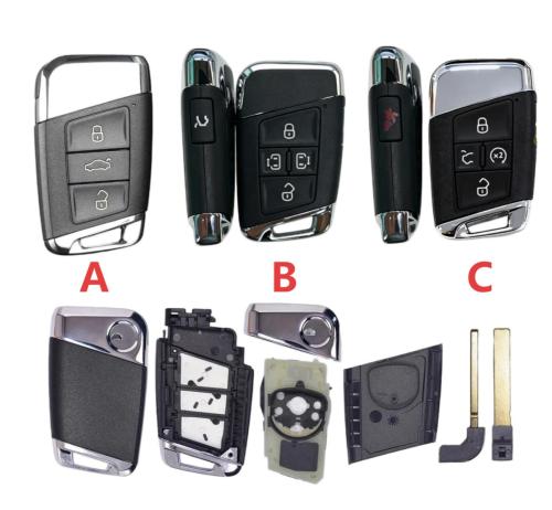 For VW B8 key shell  with HU162 blade with round logo place