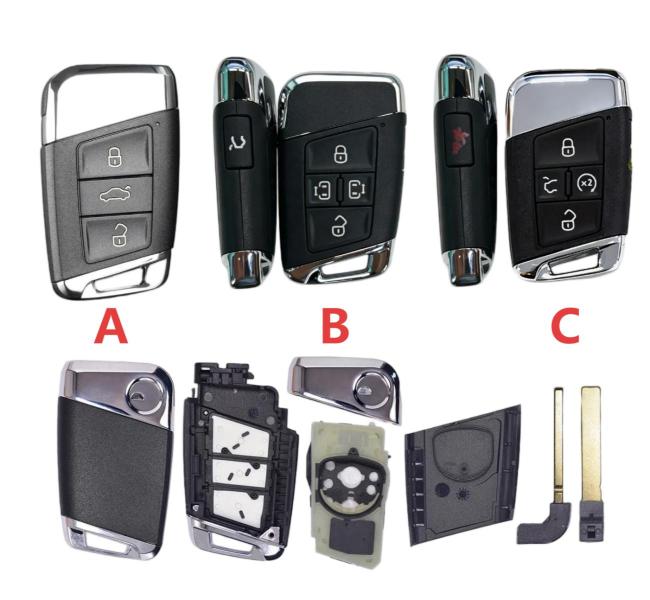 For VW B8 key shell with HU162 blade with round logo place