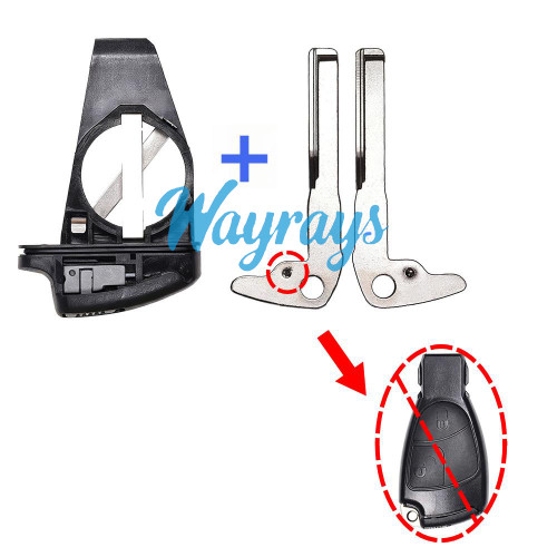 [Only the battery clamp+emergency blade]For Benz key shell without logo place