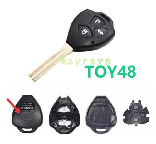 For Toyota key shell with oval logo place with TOY48 blade