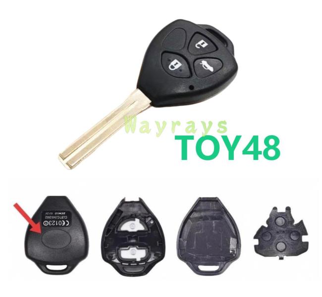 For Toyota key shell with oval logo place with TOY48 blade
