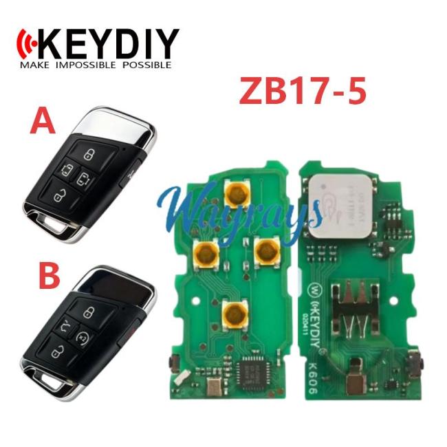 Keydiy ZB17-5 smart remote,For 46.47.48.49.4A、MQB48、5C chip types, match it to the car after generating it