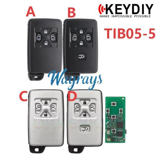 KEYDIY TIB05 Smart Key 2/3/4 Buttons,Used for Toyota 8A, 4D smart remote generation, with emergency function, supports repeated generation, and will support more remote types soon.