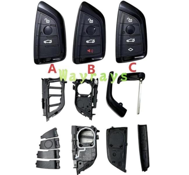 New All black pretty BMW F chassis gernartion keyless key shell with round logo place