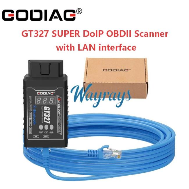 GODIAG GT327 SUPER DOIP ENET ELM327v1.5 Bluetooth 4.0 OBDII Scanner, with Voltage Display for iOS/Android/Windows