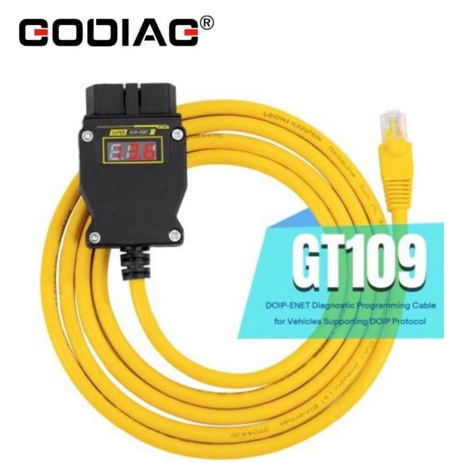 GODIAG GT109 DOIP ENET,  with Voltage Display DOIP Diagnostic Programming Coding Adapter for Benz VW Audi
