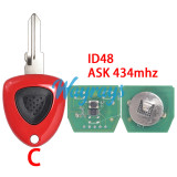 For Ferrari 458 F430 612 etc ID48 chip with ASK 434mhz 1/3 button remote key