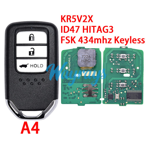 For Honda KR5V2X PN:A2C98319100 ID47  chip HITAG3 with FSK 434mhz keyless remote key