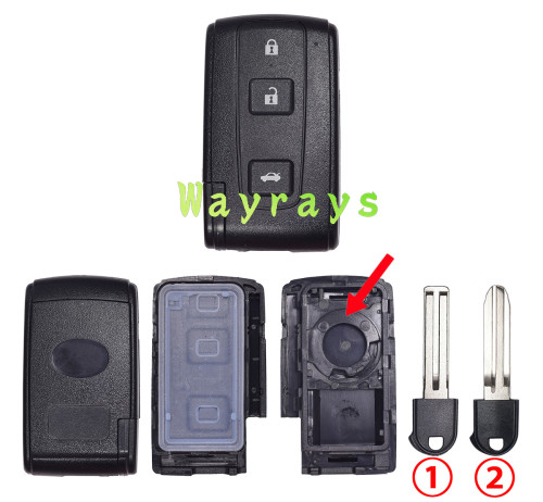 For Toyota Crown key shell with logo place