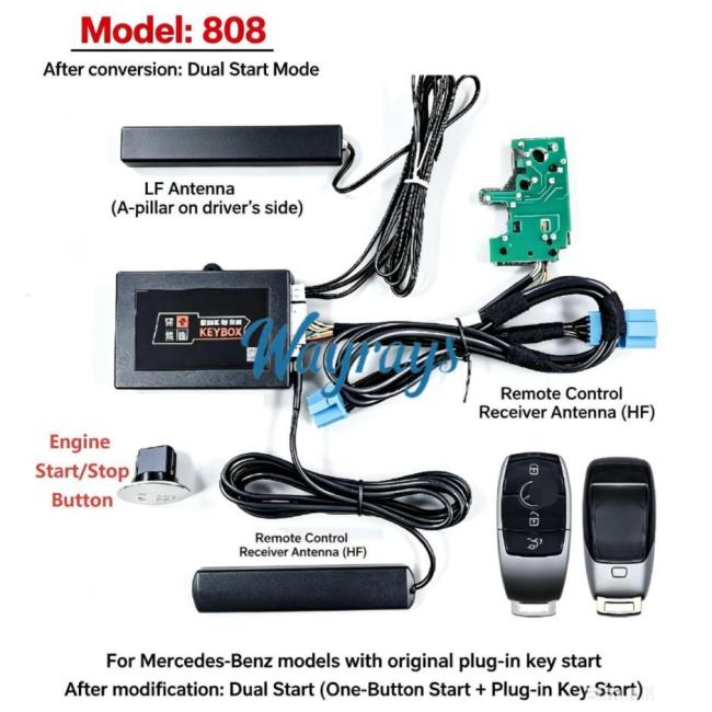 No.1 Bodyguard Terminator Series – 808 Mercedes-Benz FBS4 Adapter Box,for Mercedes-Benz models originally equipped with a key-start system, a modification allows for a dual-start setup (combining push-button start with the original key-start function).