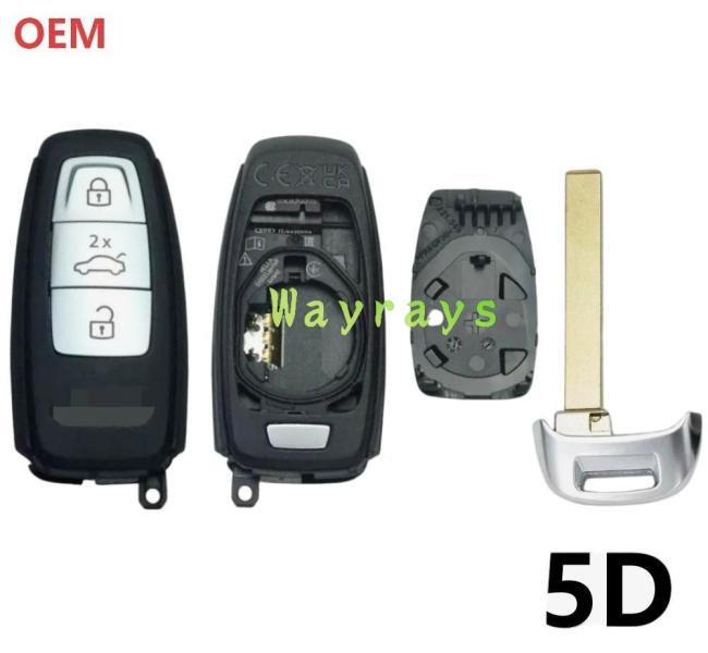 For Original Audi A3 Q4 Q6 5D key shell with OEM logo place,pls choose with blade or without blade,ask your sales for the price
