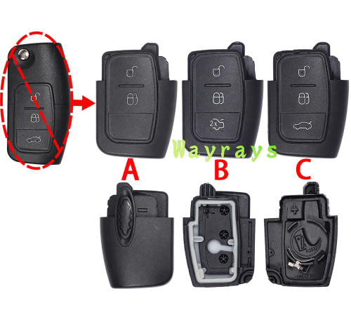 [Without blade] For Ford Focus Mondeo key shell part with logo place